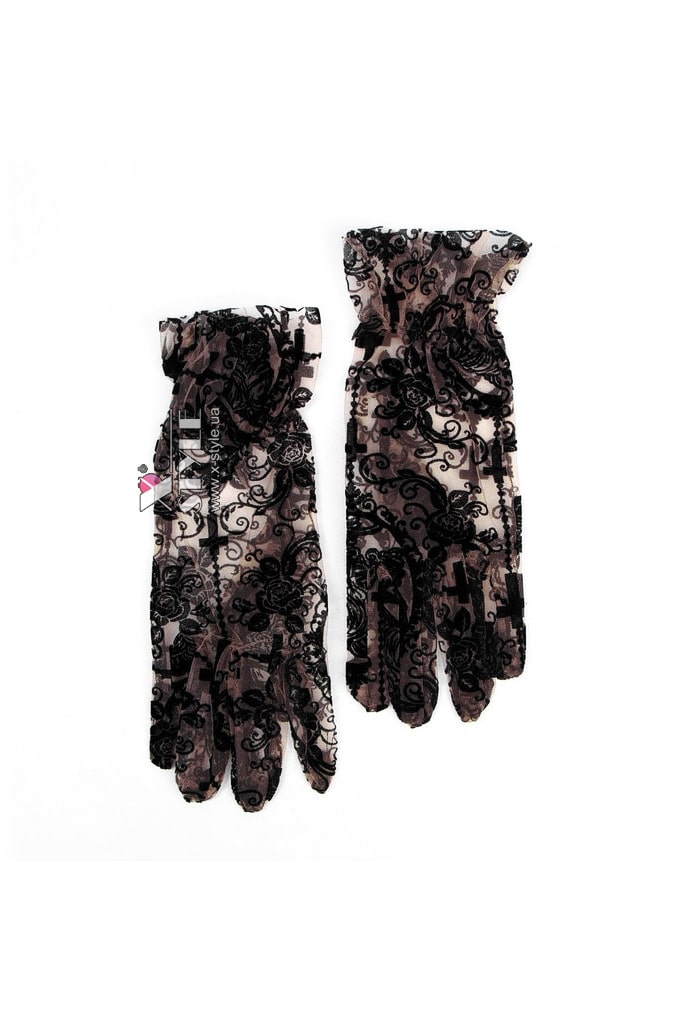 Короткие сетчатые перчатки с рисунком X1226, 5