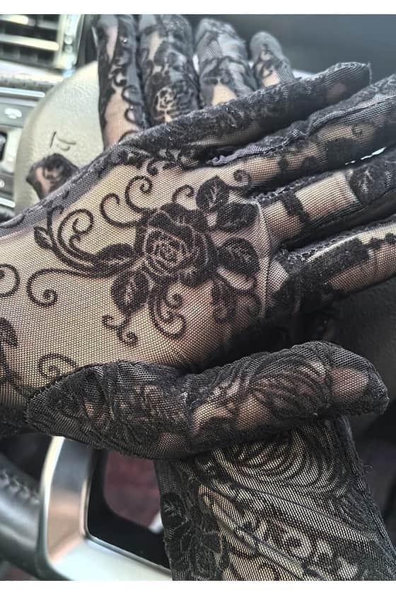 Gothic Transparent Gloves with a Pattern, 5