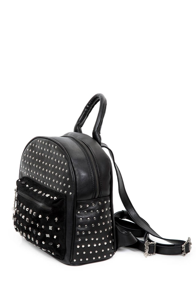New Rock Leather Studded Backpack, 7