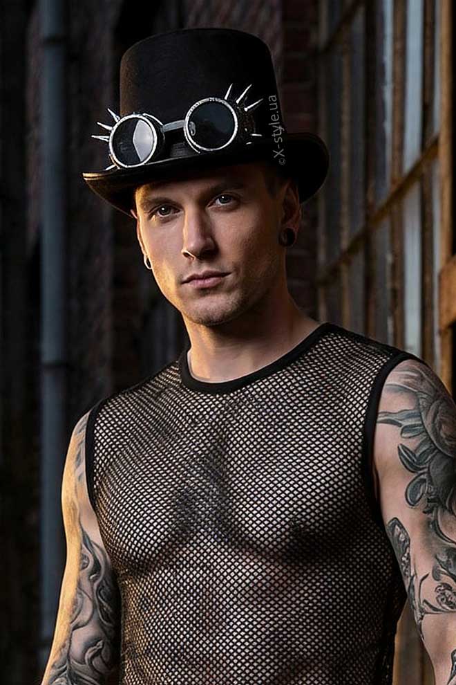 Чоловічий капелюх-циліндр і гоггли X1147, 9
