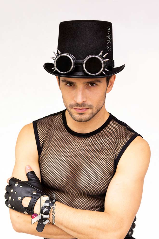 Чоловічий капелюх-циліндр і гоггли X1147, 11