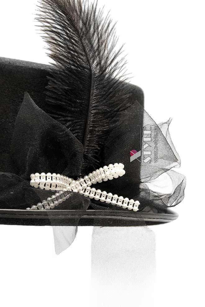 Карнавальный костюм в стиле Гэтсби (платье, шляпа, бусы), 9