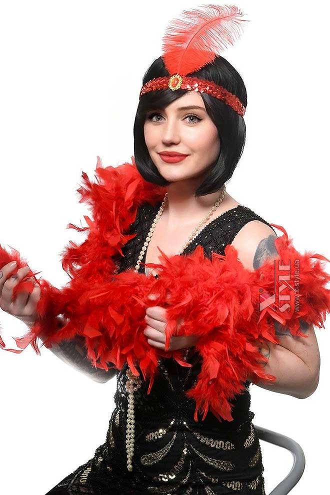 Red Fluffy Boa Premium U4211, 5