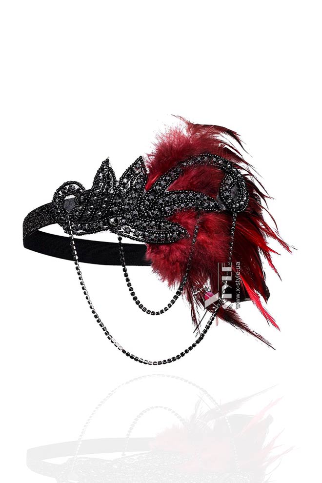 Gatsby Headband with Rhinestones and Chains, 3