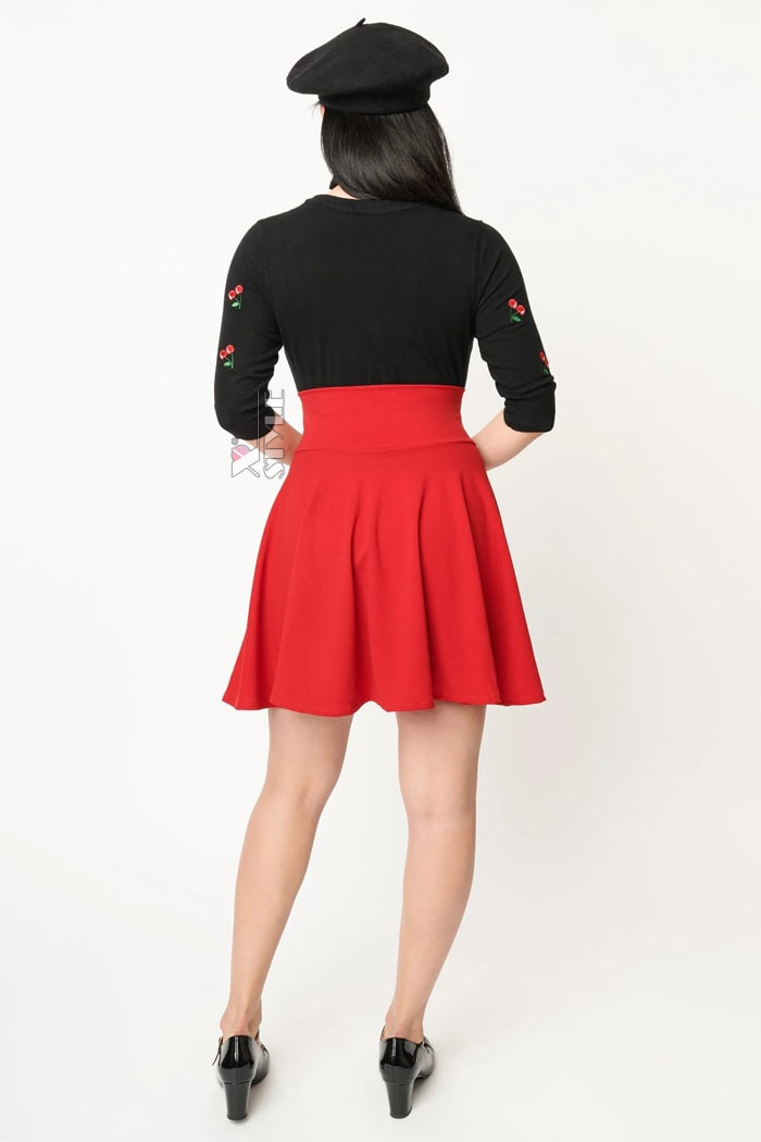 Красная юбка-корсет в стиле Ретро, 5