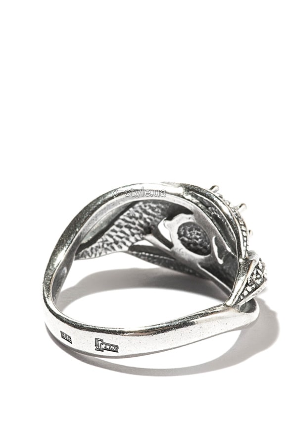 Ювелирное посеребренное кольцо с изумрудным Swarovski, 3