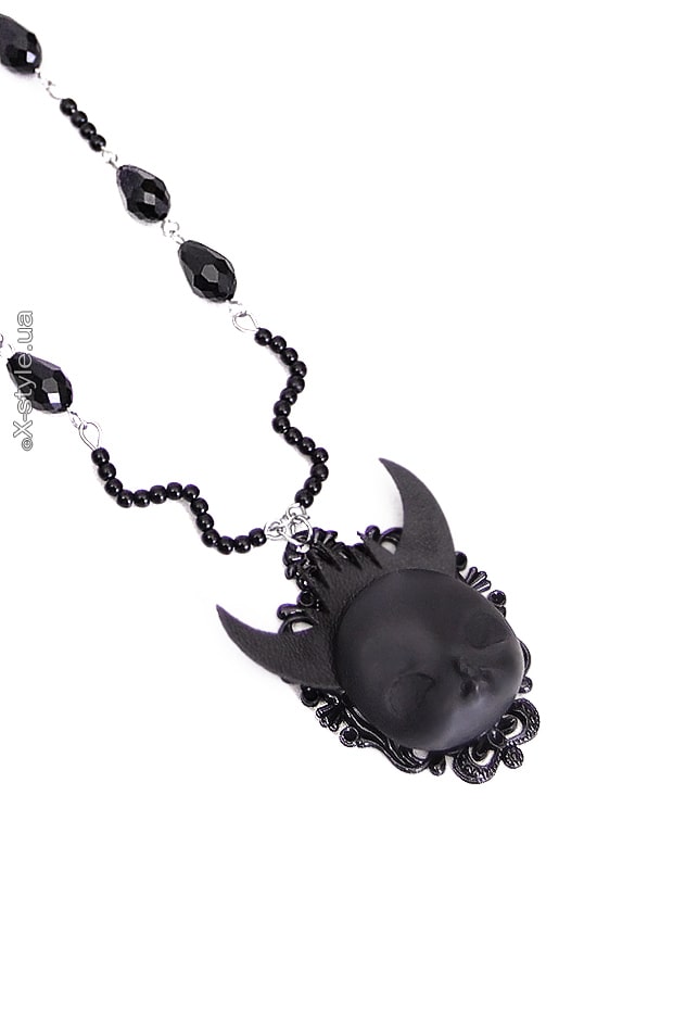 Черное ожерелье с бусинами XJ6216, 3