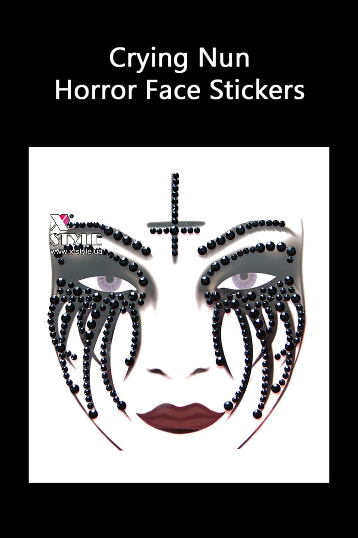 Наклейки-стикеры на лицо "Плачущая монахиня"