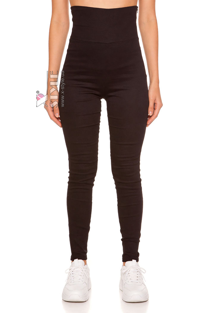 Чорні облягаючі трегінси з блискавкою, 3