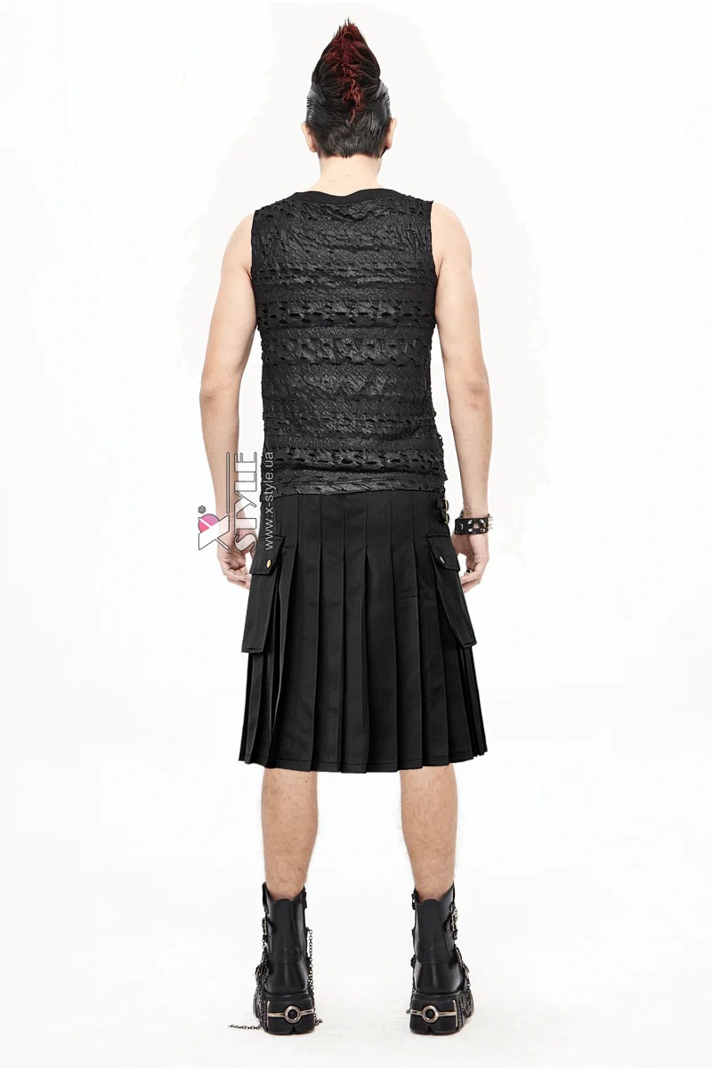 Черный килт с навесными карманами, 7