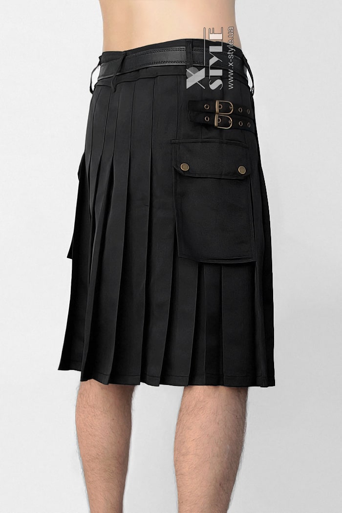 Черный килт с навесными карманами, 5
