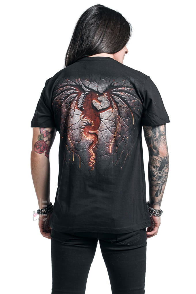 Мужская футболка в стиле рок DRAGON FURNACE, 7