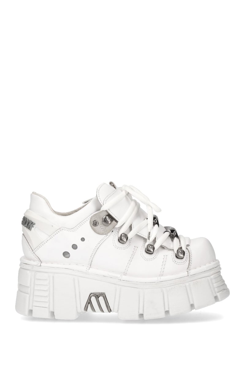 White Leather Platform Sneakers TB4002, 9