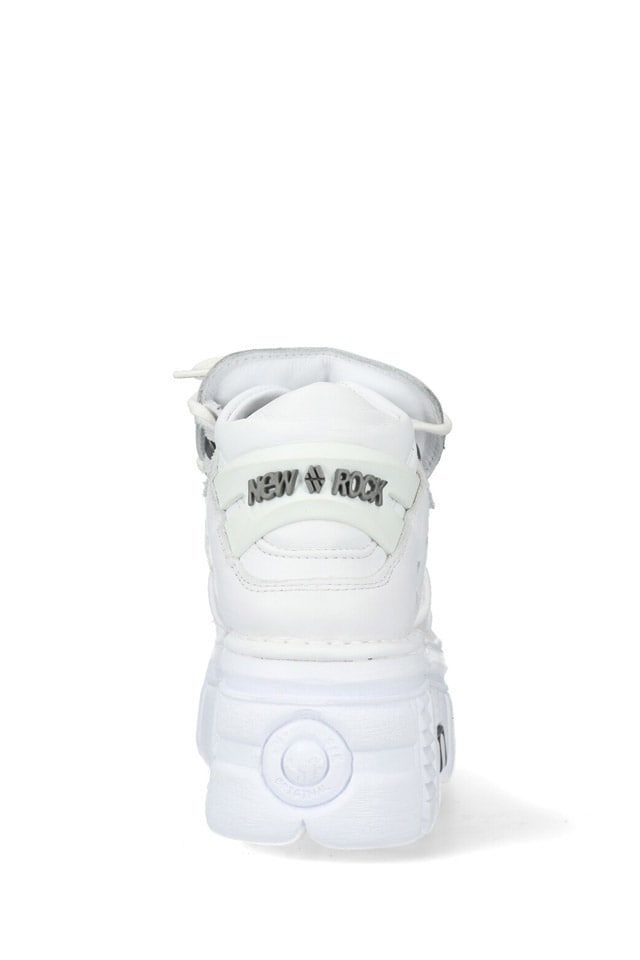 Білі шкіряні кросівки на масивній підошві B4004, 9