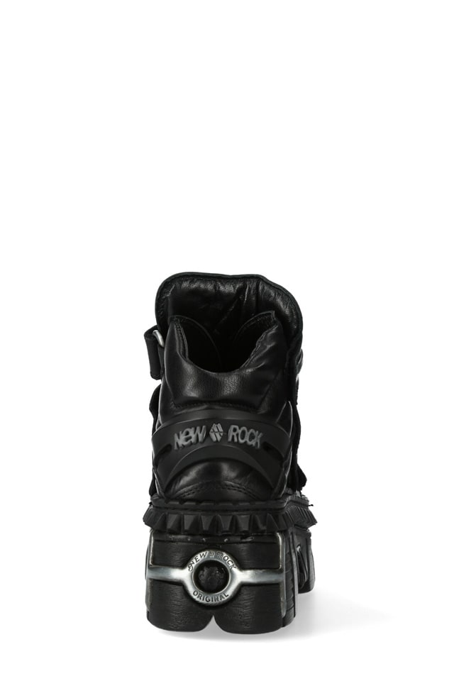 CRUST NEGRO Black Leather Platform Sneakers, 7