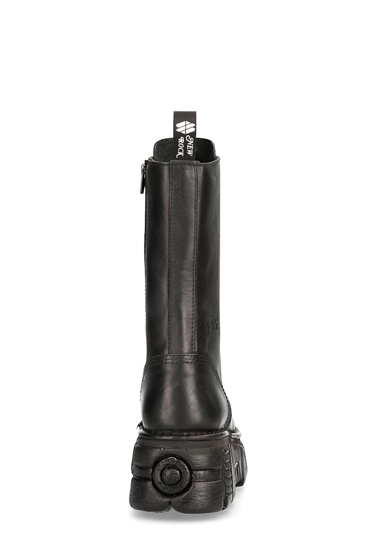 Черные кожаные сапоги со шнуровкой New Rock, 11