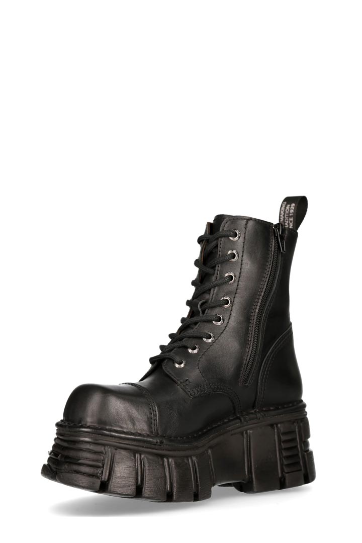 Черные кожаные ботинки на платформе New Rock, 9