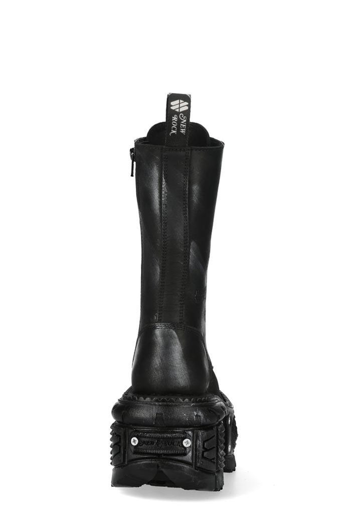 Черные кожаные сапоги со шнуровкой и винтами в платформе, 5