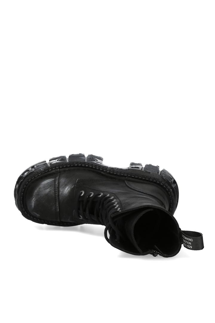 Черные кожаные сапоги со шнуровкой и винтами в платформе, 7