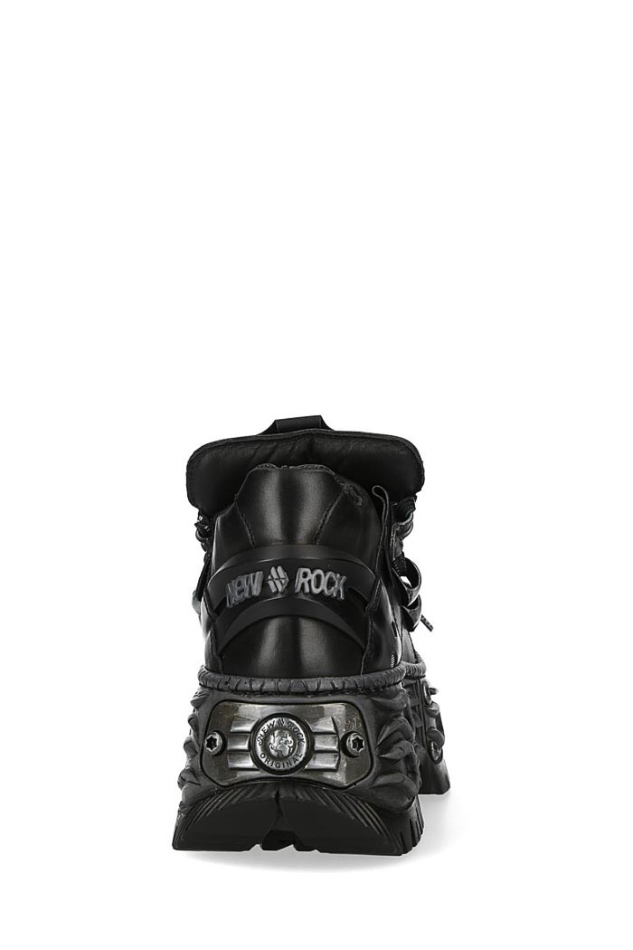 New Rock Cyberpunk TOWER Black Leather Sneakers , 11