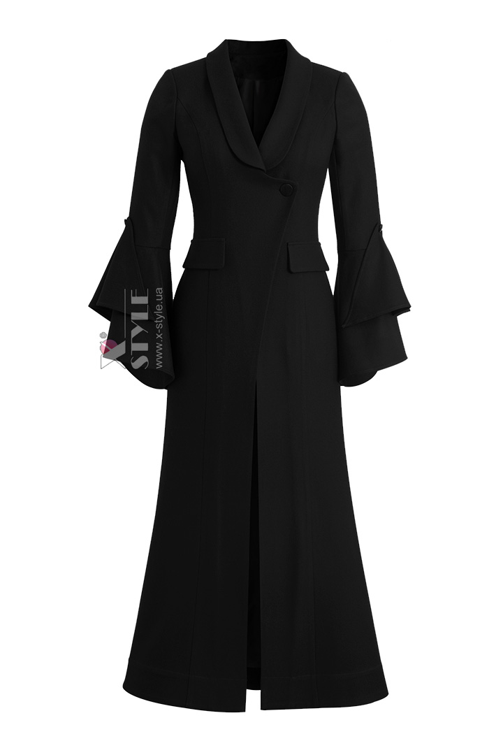 Длинное приталенное шерстяное платье-пальто, 3
