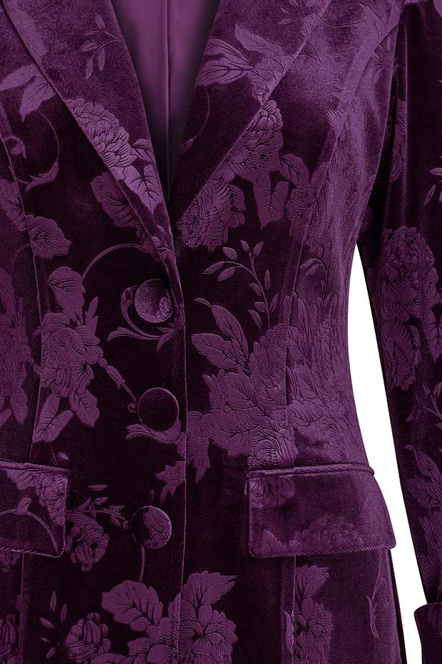 Довга оксамитова сукня-пальто з квітковим візерунком, 7