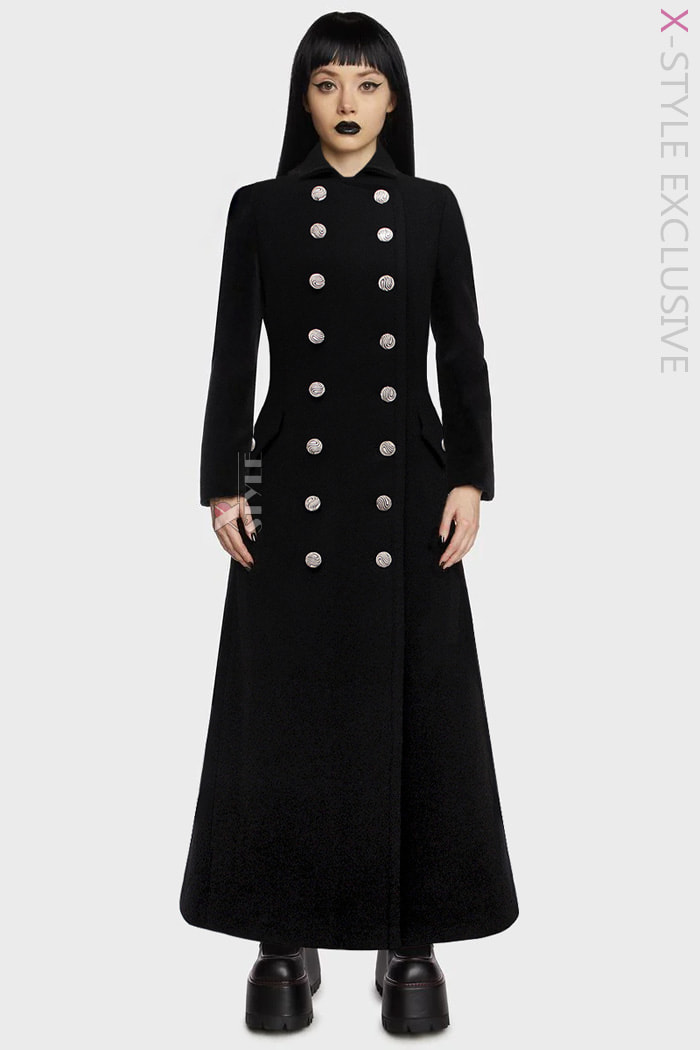 Длинное женское шерстяное пальто X068, 9