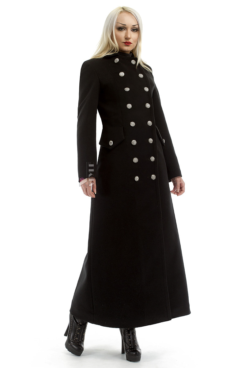 Длинное женское шерстяное пальто X068, 3