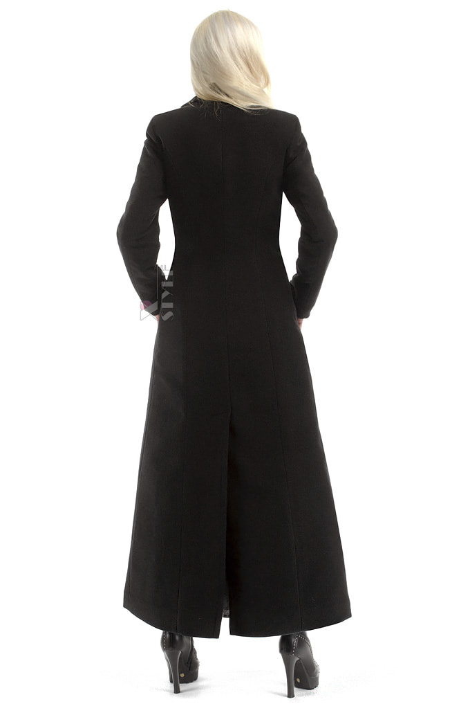 Длинное женское шерстяное пальто X068, 5