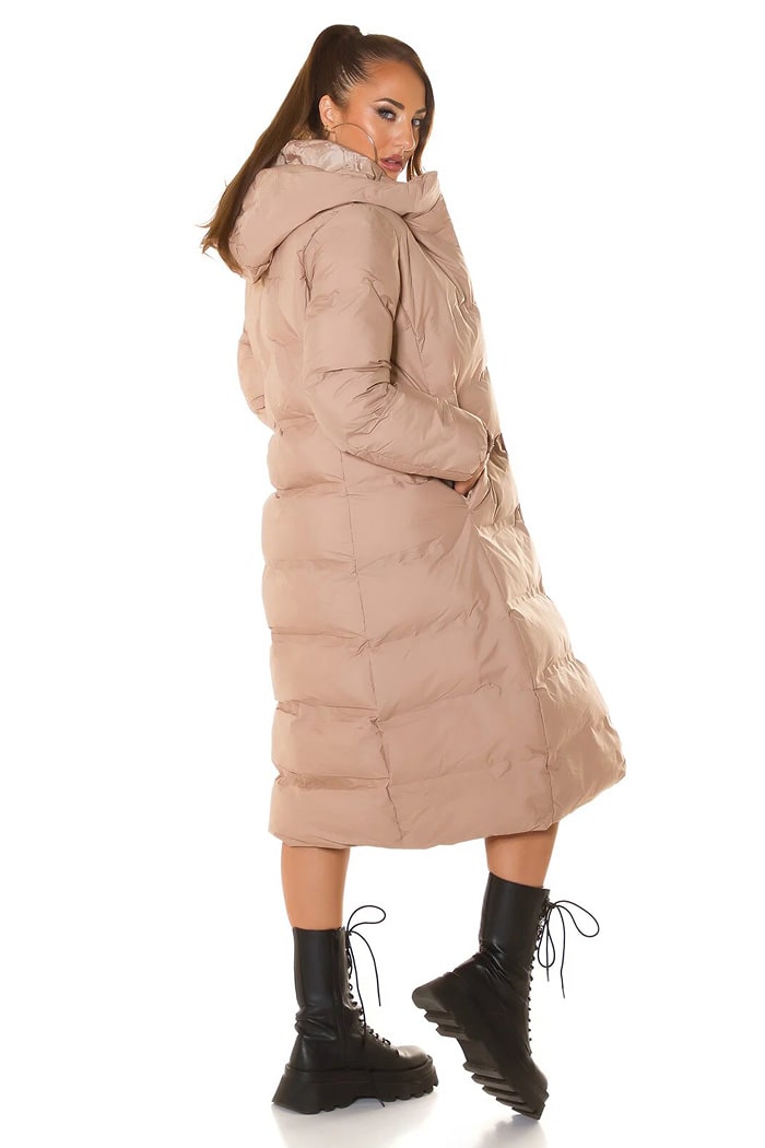 Зимнее расклешенное пуховое пальто Oversize K-88, 5