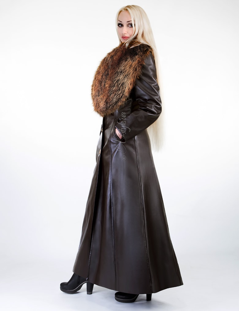Длинное пальто с меховым воротником X-Style, 7