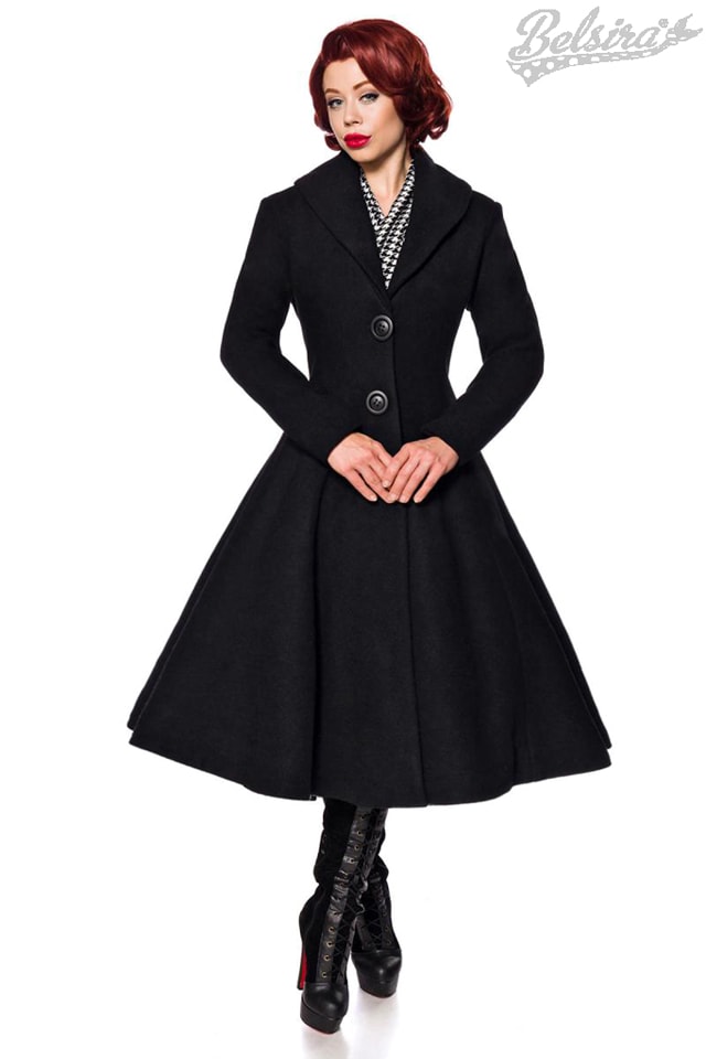 Длинное шерстяное пальто в стиле Ретро, 5