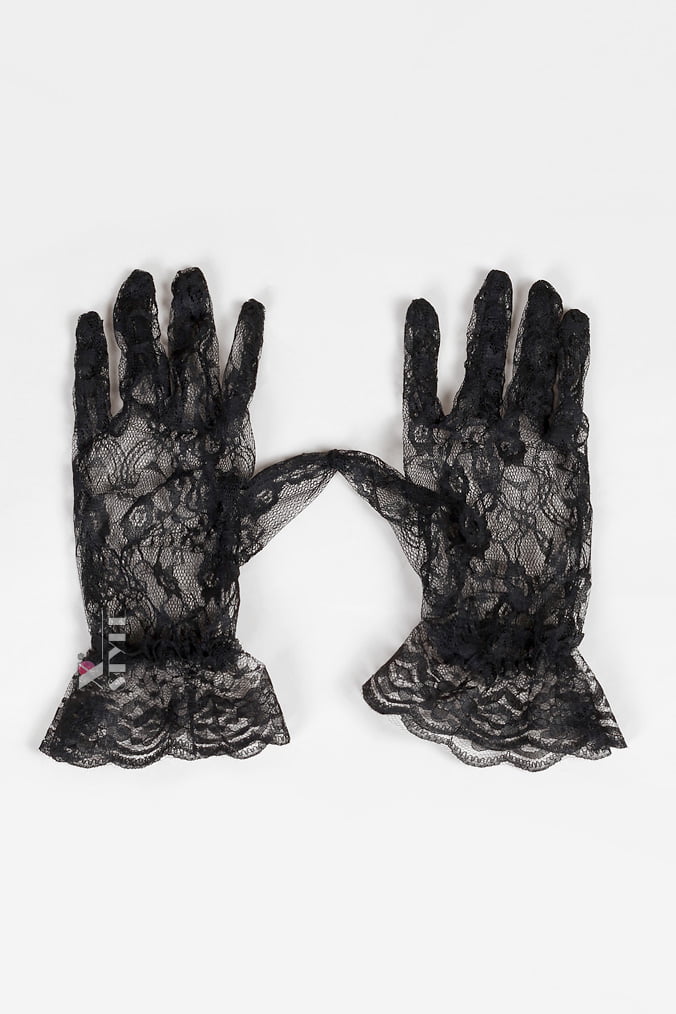Ажурные черные перчатки A1178, 7