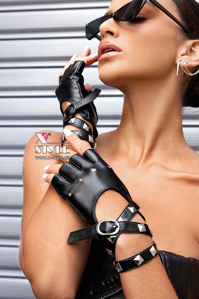 Шкіряні рукавички без пальців XT183