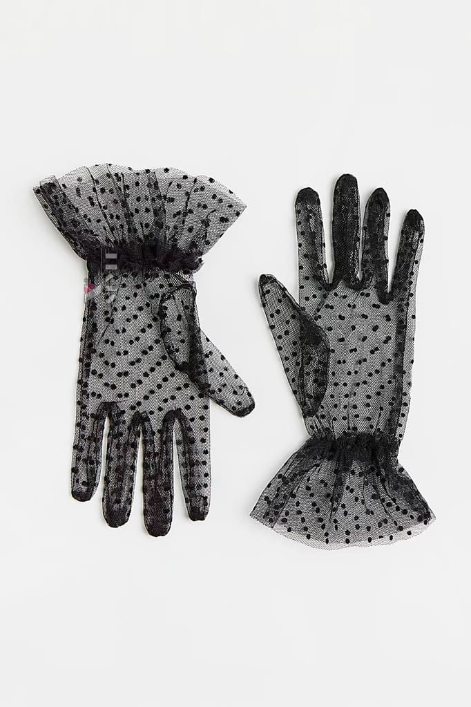 Черные фатиновые перчатки UF-Vintage, 5