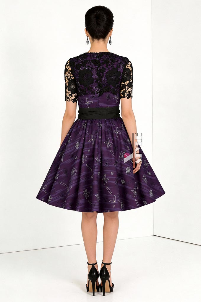 Винтажное платье с широкой юбкой, шалью и поясом, 3