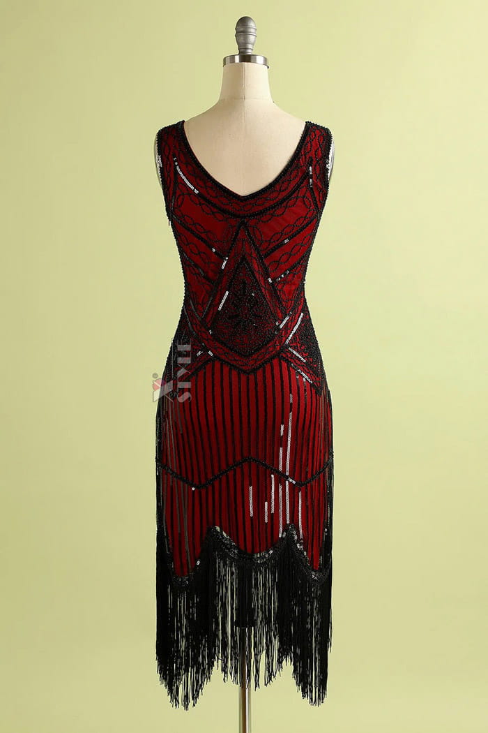Блестящее красное платье Гэтсби U5578, 3