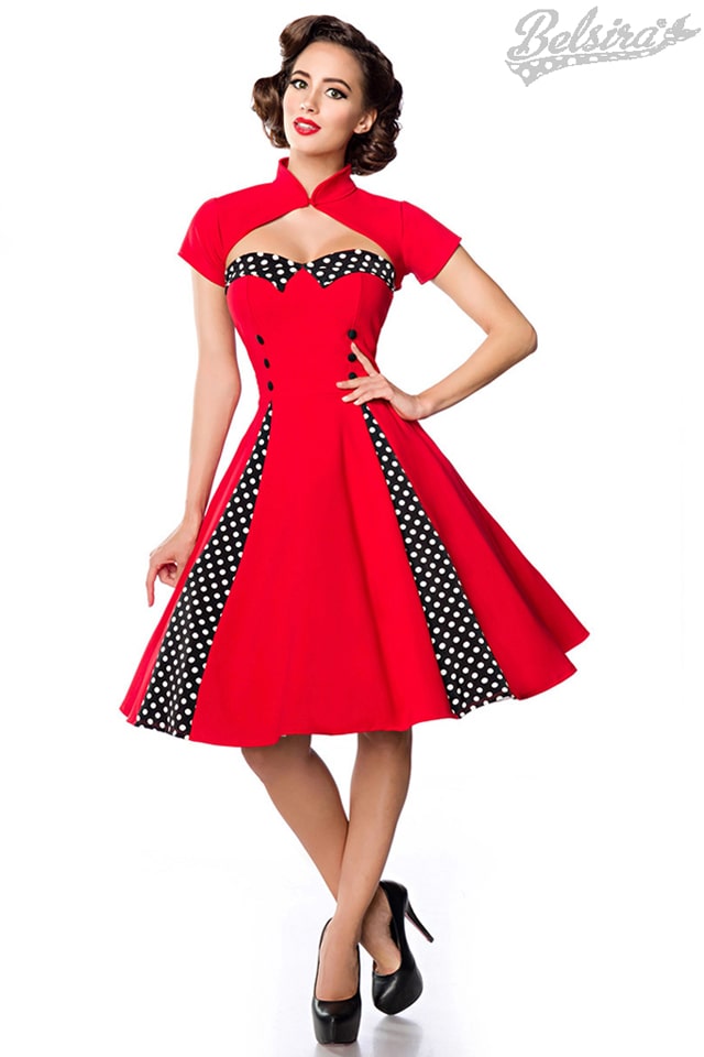 Красное ретро-платье с болеро, 5