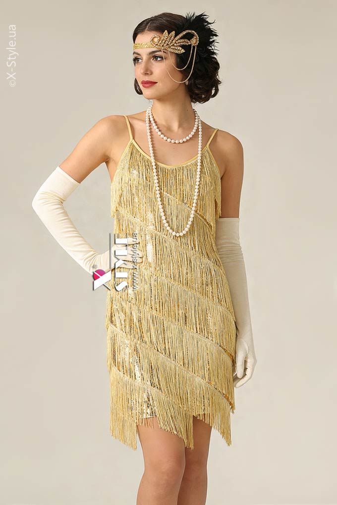 Сукня з паєтками та бахромою в стилі Гетсбі