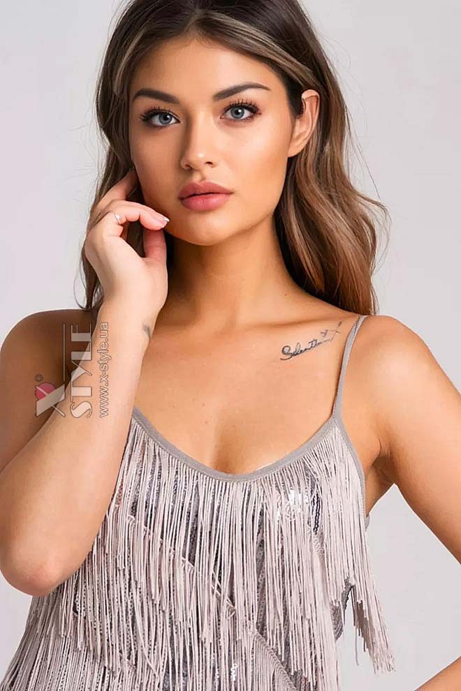 Платье с пайетками и бахромой Sabrina X5587, 3