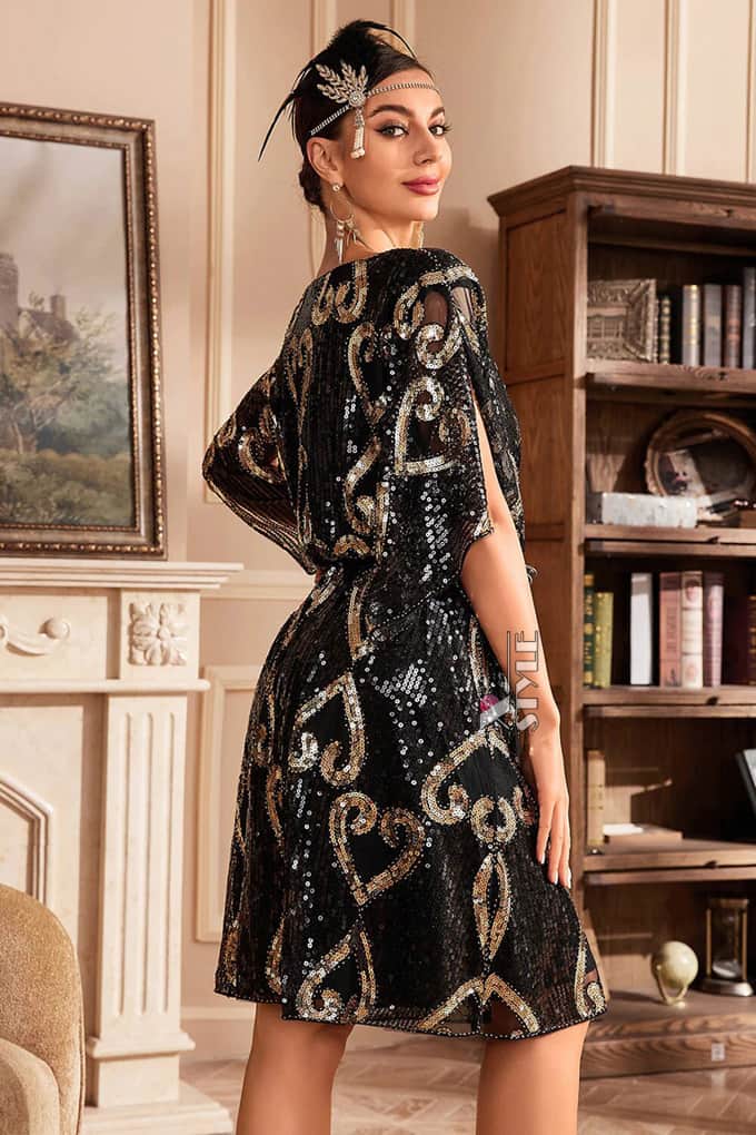 Блестящее платье с пайетками в стиле 20-х X590, 7