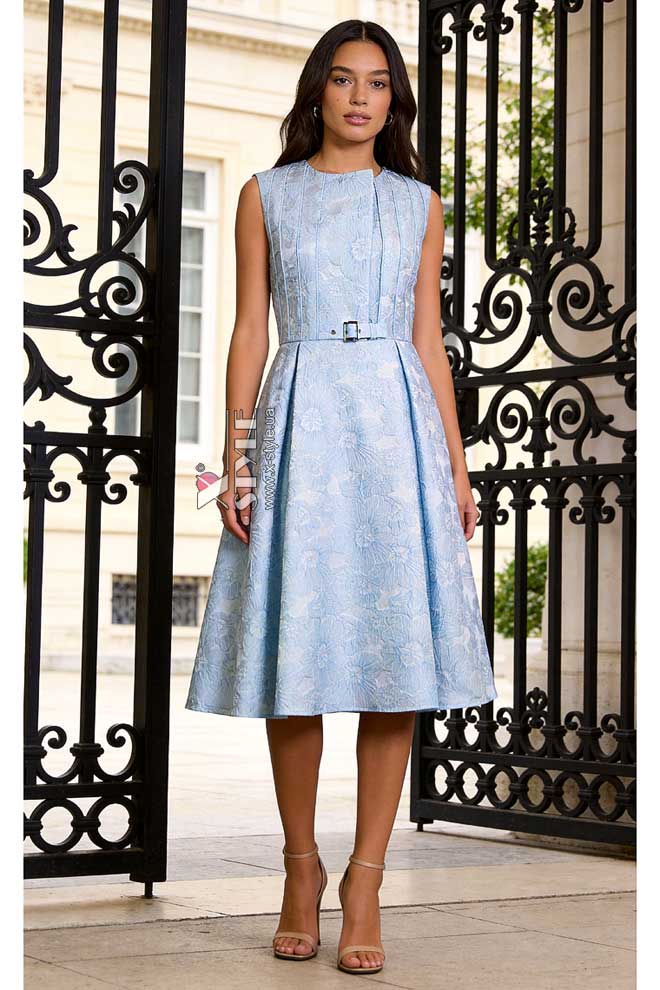 Винтажное вечернее платье нежно-голубого цвета, 7