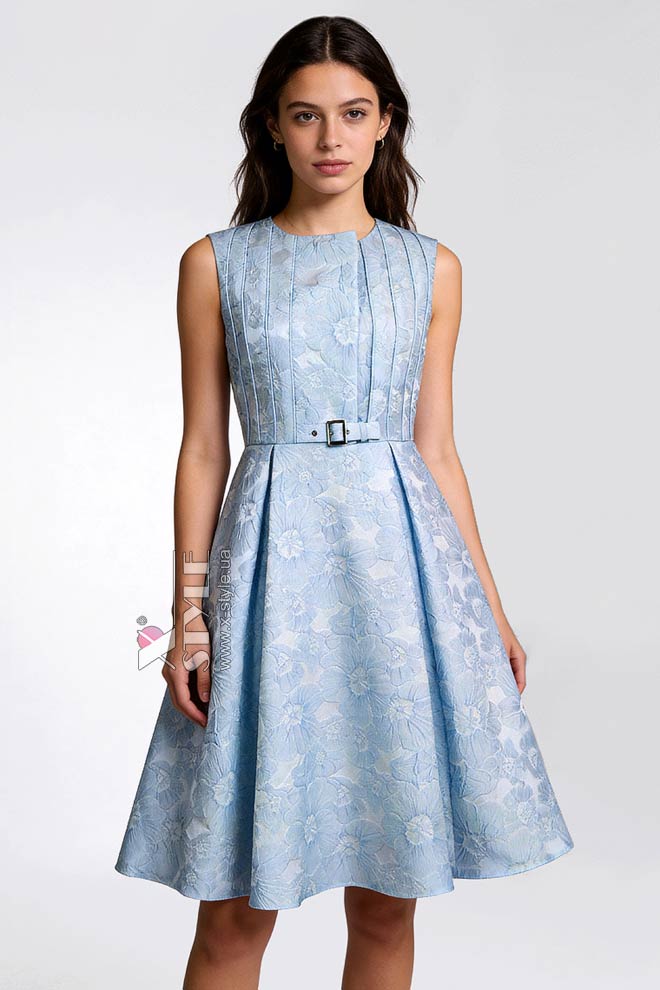 Винтажное вечернее платье нежно-голубого цвета