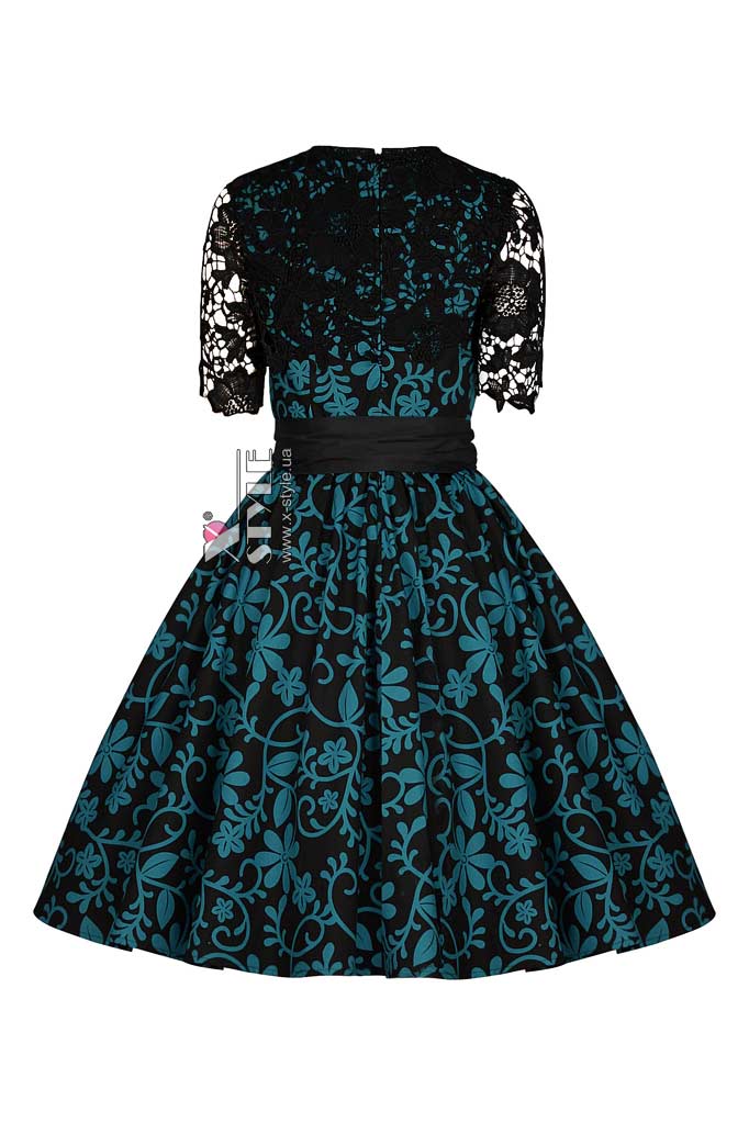 Винтажное платье с ажурной шалью и поясом, 5