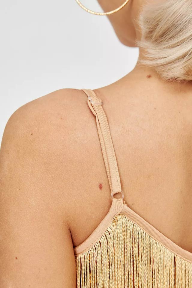 Блестящее платье с бахромой Sabrina Gold, 9