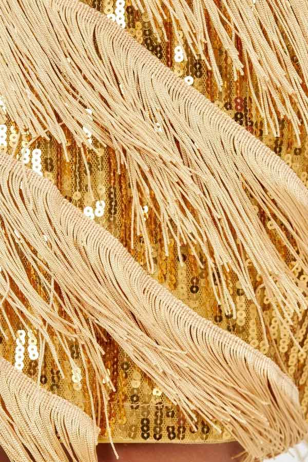 Блестящее платье с бахромой Sabrina Gold, 7