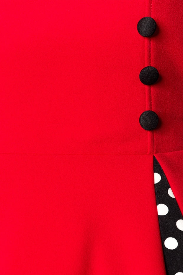 Красное ретро-платье с болеро, 9