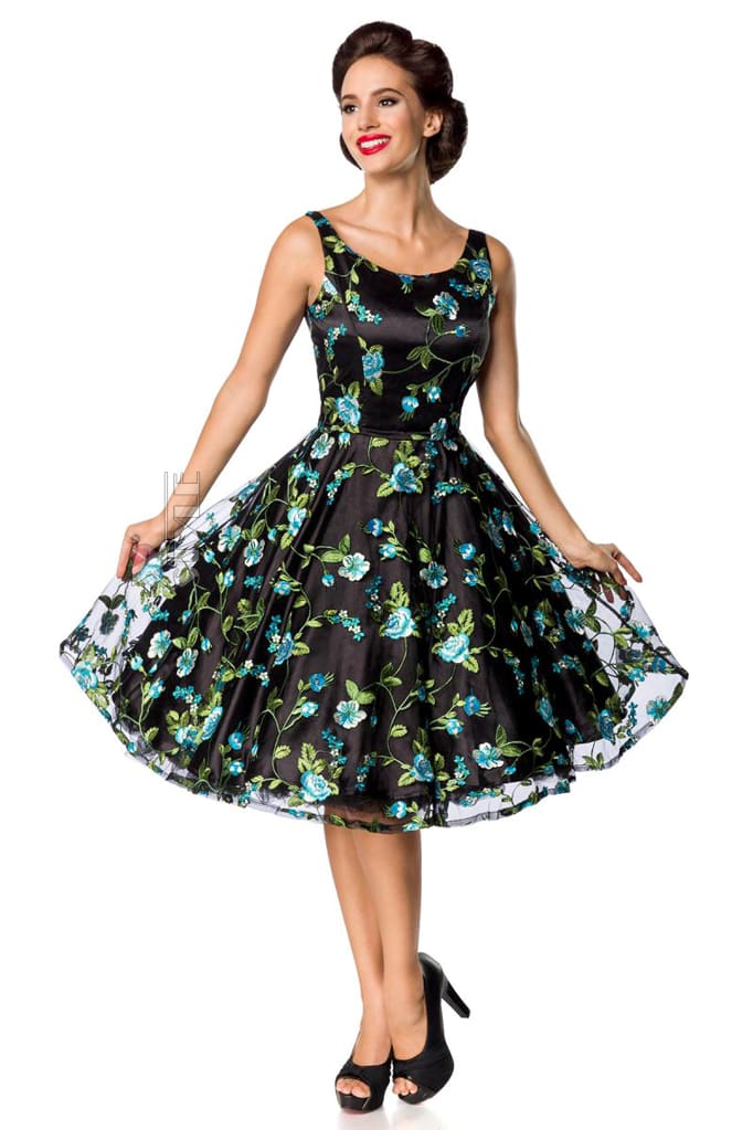 Винтажное платье с цветочным узором и вышивкой, 9