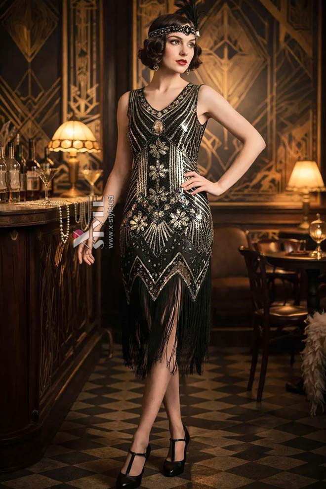 Gatsby Girl Sequin Fringe Dress