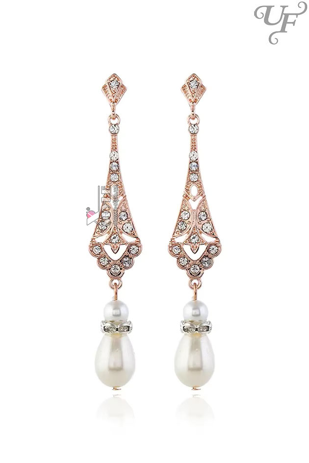 Серьги с камнями и жемчугом в стиле 20-х